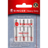 SINGER Sewing Machine Needles, 1-Pack, Size 18 3/Pkg Set of 3, Size 110/18