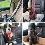 BWOGUE 2 Packs Dog Cat Safety Seat Belt Strap Car Headrest Restraint Adjustable Nylon Fabric Dog Restraints Vehicle Seatbelts Harness Black Elastic Bungee