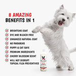 Warren London Magic White Dog Shampoo | Whitening Shampoo for White Dogs & Lighter Dog Coats | Puppy and Cat Safe Grooming Supplies | Cherry Scent | Made in USA | 17oz Magic white/17 Fl Oz