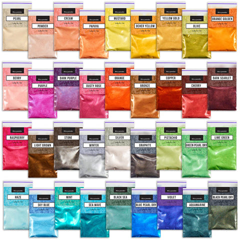Mica Powder for Epoxy Resin – Pigment Powder for Nails – Epoxy Resin Color Pigment – Soap Making Dye – Mica Pigment Powder 36 Colors Set 36 Colors Bags
