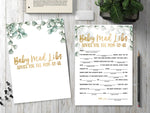 Greenery Baby Shower Games - Baby Mad Libs Advice For The MOM-TO-BE, 30 Game Cards, Baby Shower Games Gender Neutral-d012