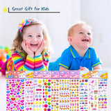 Kids Puffy Stickers for Toddlers - MoCeYa Stickers for Kids 1200 pcs Kids Stickers Variety Pack for Scrapbooking Journal Including Animal, Hearts, Rainbow, Fish, Dinosaurs, Cars etc.