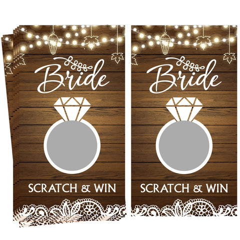 60 Sheets Rustic Bridal Shower Scratch off Game Wedding Games, Bridal Shower Scratch off Cards, Scratch off Winner Tickets Lottery Raffle Tickets Wedding Shower Ideas for Guest Party Favors Prize Gift