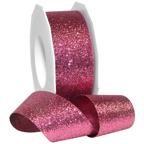 Morex Ribbon 98509/25-616 Metallic Princess Glitter, 1-1/2" x 25 yd, Hot Pink