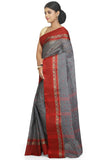 WoodenTant Women's Pure Cotton Tant Saree In Grey  without blouse piece