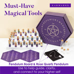 KARMABOX 43 PC Crystal Healing Set for Witches - Real Crystals for Witchcraft, Spell Jars, Altar, Decor - Beginner Wiccan Supplies and Tools - Witchcraft Supplies Crystal Set