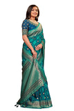 Manohari Women's Heavy Woven Pattern Modern Jacquard Work Most Trendy and Famous 5.5 Meter Saree with 0.8 Meter fully Jacquard Trendy Work Blouse Peice