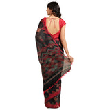 Womanista Women's Printed Cotton Blend Saree with Pom