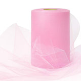 Expo International Decorative Matte Tulle, Spool of 6 Inches X 100 Yards, Polyester-Made Tulle Fabric, Matte Finish, Lightweight, Versatile, Washable, Easy-to-Use Pink