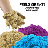 NATIONAL GEOGRAPHIC 6 Lb. Play Sand Combo Pack - 2 Lbs. Each of Blue, Purple and Natural Sand with Castle Molds - A Fun Sensory Activity