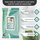 MAGICARE Dog Wipes – 100 pcs Dog Cleaning Wipes Bundle – Enriched with Vitamin E and Aloe Vera – 8 x 8 inch Cat Cleaning Wipes – Large Pet Wipes Made in The USA – Vet and Groomer Recommended 1 Pack (100 pcs)