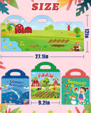 Benresive Reusable Sticker Book for Kids 2-4,3 Sets Fun Travel Stickers for Kid, Toddler Busy Book,115Pcs Cute Waterproof Stickers for Teens Girls Boys, Birthday Gifts for Age 2 and Up - Ocean Animals, Farm and Seasons