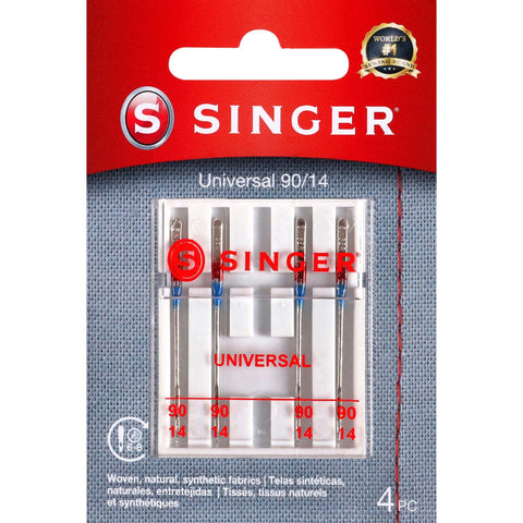 SINGER 4723 Universal Regular Point Sewing Machine Needles, Size 90/14, 4-Count 4.0