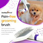 Smalldog Official, Sensitive Skin Gentle Dog Brush, Dog Gift, for Small and Toy Breed Dogs to Remove Loose Hair, Mats, Dirt, Stickers, Detangling – Pain Free Grooming