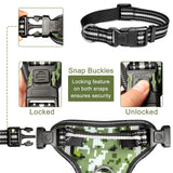WINSEE Dog Harness No Pull, Pet Harnesses with Dog Collar, Adjustable Reflective Oxford Outdoor Vest, Front/Back Leash Clips for Small, Medium, Large, Extra Large Dogs, Easy Control Handle for Walking L Black