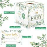 50 Pieces Greenery Diaper Raffle Tickets with Baby Shower Holder Box Baby Party Decorations Baby Shower Favors Diaper Raffle Sign Box Diaper Raffle Insert Ticket Diaper Raffle Baby Shower Game Kit