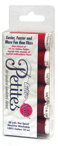 Sulky Sampler 12wt Cotton Petites, Redwork Assortment, 6-Pack