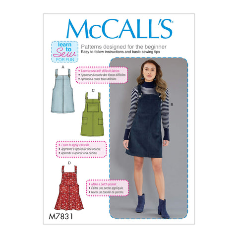 McCall's Patterns McCall's Learn Women's Overall Jumper Sewing, Sizes 12-20 Patterns
