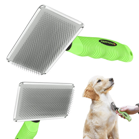 Slicker Dog Brush for Shedding Short Hair & Long Hair - Cat Brush & Dog Grooming Supplies, Deshedding for Single or Double Coated Dogs & Cats - Undercoat Rake for Your Pet For Medium-Large Dogs