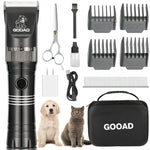 Dog Grooming Clippers , Professional Dog Grooming Kit , Cordless Dog Clippers for Thick Coats , Dog Hair Trimmer , Low Noise Dog Shaver Clippers , Quiet Pet Hair Clippers Tools for Dogs Cats,Black Black