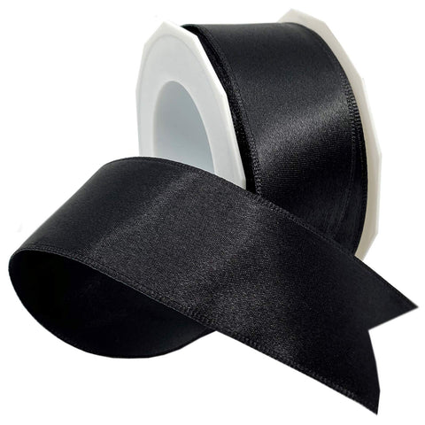 Morex Ribbon Wired Satin Ribbon, 1.5 inch by 10 Yard, Black, 09609/10-613 1-1/2 inch by 10 yards