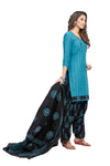 Miraan Women Cotton Unstitched Dress Material (BAND6013, Blue, Free Size)
