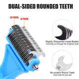 Fida Dematting Tool for Dogs and Cats - 2 Sided Pet Undercoat Rake - Safe Grooming & Deshedding Brush - Comb Out Mats & Tangles Easily