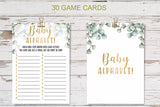 Greenery Baby Shower Games - Baby Alphabet, 30 Game Cards, Baby Shower Games Gender Neutral-d009