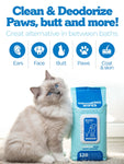 Pet Wipes for Dogs & Cat Wipes (2 Packs of 120) XL & Thick Deodorizing Dog Wipes for Paws and Butt Cleaning - Puppy Dog Bath Wipes – Hypoallergenic Dog Grooming Wipes - Clean Waterless Bathing Wipes 2 Packs of 120 Unscented