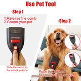 Dog Brush Vacuum Attachment, Shedding Grooming Tool Pet Hair Undercoat Remover, Ideal for Puppy Cat Loose Fur, Groom Comb as Deshedding Groomer, Extension Hose Adapters Fit Most Vacuum Cleaners