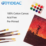 GOTIDEAL Canvas Boards for Painting Multi Pack, Primed 5x7", 8x10", 9x12", 11x14" Set of 28, White Blank Canvas Panel- 100% Cotton Artist Canvases Pack for Painting, Acrylic Paint, Oil, Watercolor 28 Pack
