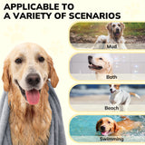 Innvello Dog Towel or Pet Blanket Super Absorbent, Pack of 2, Qick Drying Super Soft for Dogs Bath Microfiber Towel with Embroidered Paw, Gray and Beige Dog&Cat, 40x20