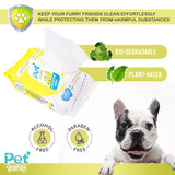 Pet Faves Dog Wipes for Paws and Butt - Plant Based Deodorizing Hypoallergenic Grooming Wipes with Aloe & Vitamin-E. Unscented and Alcohol Free Pet Wipes for Dogs and Puppies. 100 Count