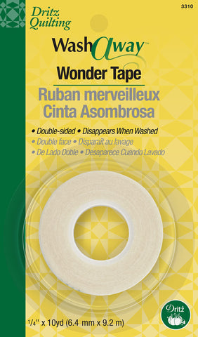 Dritz 3310 Wash-A-Way Wonder Tape, 1/4-Inch x 10-Yards , White