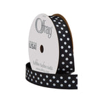Offray 467992 5/8" Wide Grosgrain Ribbon, Black and White Polka Dot, 3 Yards 9 Foot (Pack of 1)