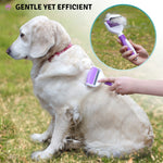 2 in 1 Pet Grooming Tool - Double Sided Deshedding Brush and Dematting Comb - Undercoat Rake for Dogs & Cats Removes Matted Fur, Tangles and Knots Safe & Gentle