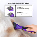 PetiFine Pet Dematting Tool with 2 Sided Undercoat Rake for Dogs & Cats - Safe Grooming and Deshedding Brush for Removing Mats & Tangles Easily