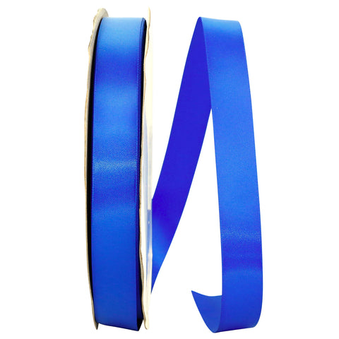 Reliant Ribbon 4950-352-05C Double Face Satin Ribbon, 7/8 Inch X 100 Yards, Electric Blue