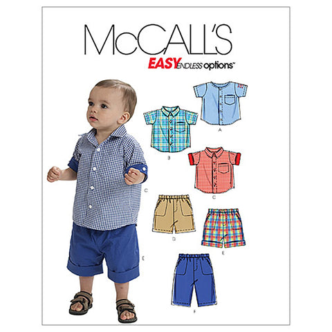 McCall's Patterns M6016 Infants' Shirts, Shorts and Pants