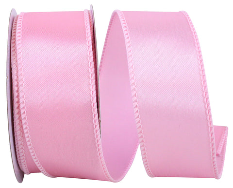 Reliant Ribbon Satin Value Wired Edge Ribbon, 1-1/2 Inch X 10 Yards, Pink