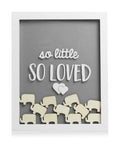 Pearhead Elephant Token Frame, Little Wishes Signature Baby Shower Guestbook Alternative, Pregnancy Keepsake for Soon to be Moms, Baby Shower Decor, Gray and White 15.25x12.25x0.87 Inch (Pack of 1) Gray/White
