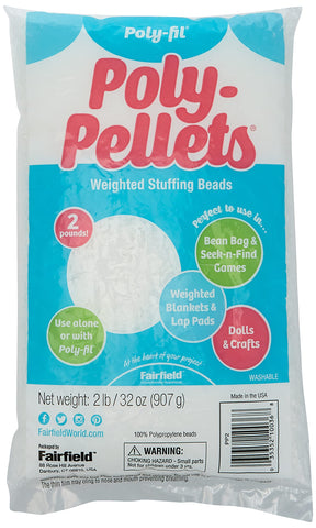 Fairfield Poly-Fil Poly-Pellets, Premium Polyester Weighted Stuffing Beads, Stuffing for Stuffed Animals, Toys, Bean Bags, Weighted Blankets, and More, 32-ounce Bag Multicolor