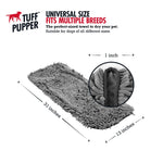 Tuff Pupper Quick Dry Towel for Dogs | Ultra Absorbent Microfiber Shammy | Extra Large 35x15 Size for All Breeds | Comfortable Hand Pockets | Indoor Outdoor Use | Durable Material | Machine Washable X-Large Cool Grey