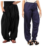 ANARO Black Combo Cotton Patiala Salwar Pants For Womens And Girls Black and Chocolate