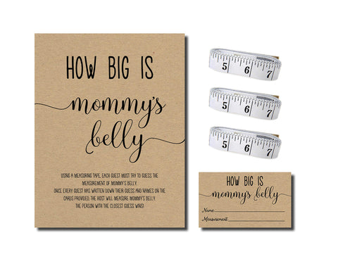 How Big is Mommy's Belly? Kraft (54 Pieces) Fun, Easy Baby Shower Game, Gender Neutral Unisex