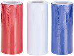 Morex Ribbon 1366P3-914 Tulle Ribbon 6" X 75 YD Patriotic Ribbon for Gift Wrapping, Red/White/Blue (3-Pack), 4th of July Decorations, American Flags Art Supplies Gift Ribbons for Crafts Morex Ribbon Tulle Ribbon Rolls, 3 or 6 Pack 3 pack, 6"x 75 yd