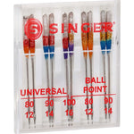SINGER Universal Regular & Ball Point Sewing Machine Needles, Sizes 80/12, 90/14, 100/16 - 10 Count 10.0