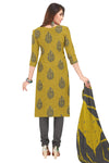 Miraan Women Cotton Unstitched Dress Material (SAN1430, Yellow, Free Size)