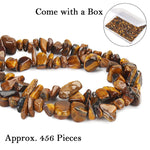 456 PCs Natural Chip Stone Beads, 5-8mm Irregular Multicolor Gemstones Loose Crystal Healing Classic Tiger Eye Rocks with Hole for Jewelry Making DIY Crafts