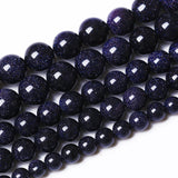 60PCS 6mm Starry Blue Sandstone Gemstone Beads Beads Natural Stone Energy Crystal Healing Power Round Loose Beads for Jewelry Making DIY Bracelet Necklace 15" Inch